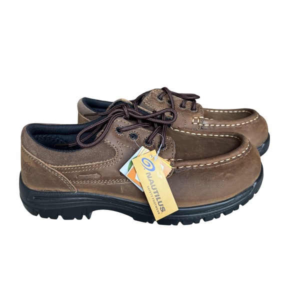 Nautilus Other - Nautilus N1826 Composite Toe Work Shoes 9 Wide Brown Leather Slip Resistant